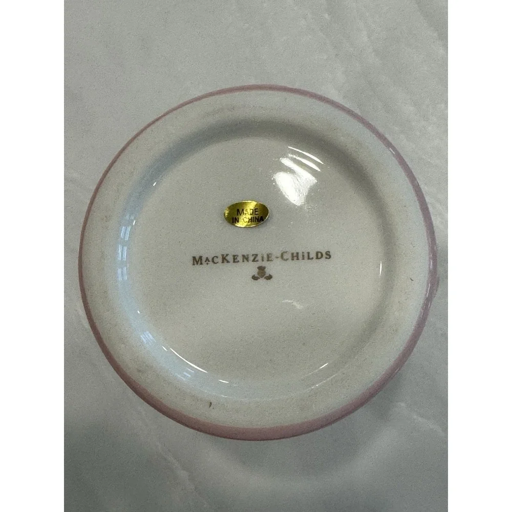 MacKenzie-Childs Rosy Check Short Heart Vase 20oz #41120-011 NIB